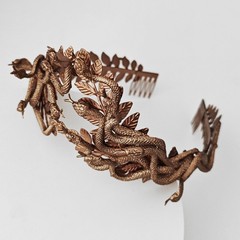 Eioi & Lmnm Greek Medusa Snake Headband for Women, Bronze Headpiece With Laur…