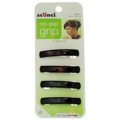 2 Pack Scunci No Slip Grip All Day Hold No Slip Grip Hair Barrettes, Tortoise…