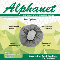 Alpha Net Disposable Honeycomb Hair Nets, Fits Adult and Youth (Pack of 100)