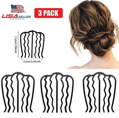 6× Hair Side Comb Set Vintage Hair Fork Clip U Shape French Twist Hair Pin Hair