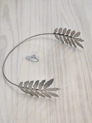 Leaf Elf Elven Fantasy Olive Branch Open Metal Silver Headband Goddess Crown