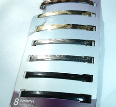7 NEW BLACK GOLD SILVER SLIDE HAIR BARRETTES FOR THIN HAIR