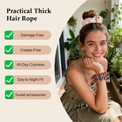 Velvet Scrunchies for Women – 8PCS Neutral Large Hair Ties – Black, Blonde, Dark