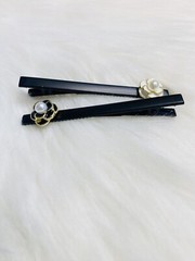 2 Camellia Flower Hair Clip White Black Pearl Women Fashion Accessories New