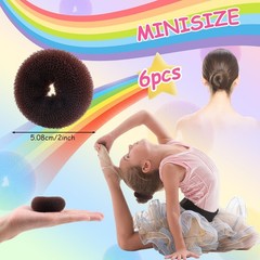 Extra Small Hair Bun Maker for Kids (2 Inch), 6 PCS 1 Count (Pack of 6)