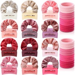 Rivvlive 74 Pcs Pink Hair Claw Clips Set for Women 1 Count (Pack of 74)