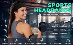 Sweatbands Sports Headband for Men & Women – Terry Cloth Moisture-Wicking Sports