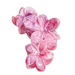 Elegant Marbled Resin Hair Claw Clip Floral Design Women Girls Styling Accessory