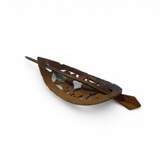 Hand-Carved Wooden Hair Clip With Floral Design Natural Brown Finish (C100)