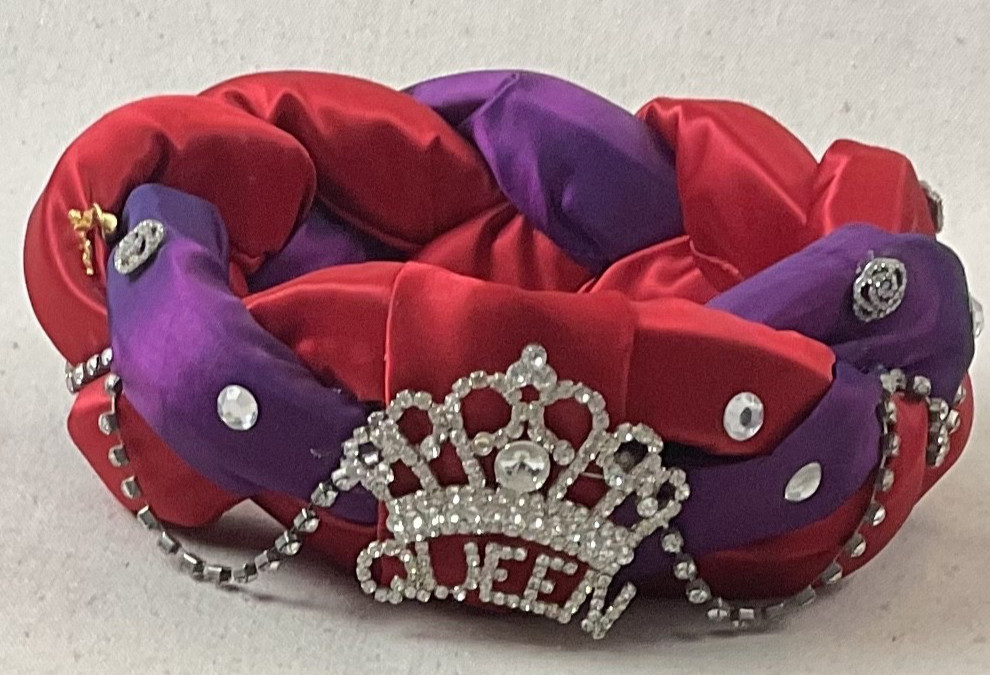 Red and purple braided Embellished Headband Crown queen red hat society