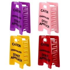 4 Pcs Funny Hair Claw Clips for 3.11In Small, red, yellow, purple, and pink