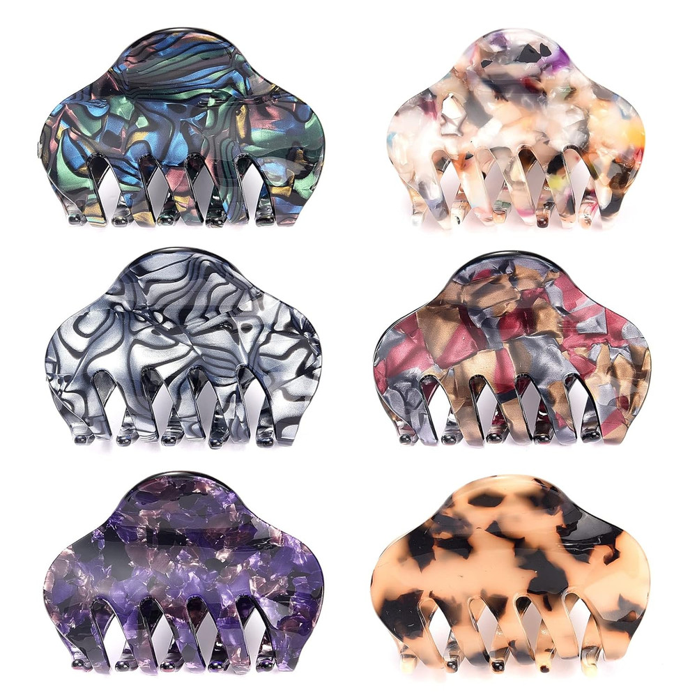 Tortoise Shell Hair Claw Clips, 2.4 Inch Medium Size Acrylic Hair Banana Barrett