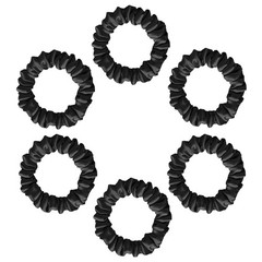 6 Pack Luxury Satin Skinny Scrunchies Black Hair Ties For Women Girls Men