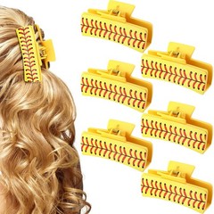 XunYee 6 Pcs Softball Hair Accessories for Women 4 Inches Cute