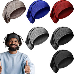 6 Pcs Spandex Dreadlock Cap Dreadlock Tube Bands Unisex Men Women Elastic Hair D