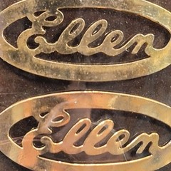 Vintage Goldtone Oval Shaped Womens Name “Ellen” Hair Clips Barretts