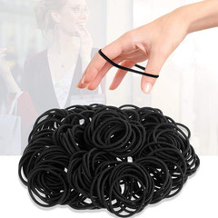 200 Pcs Black Elastics Hair Ties Small Bulk Hair Ties Hair Bands (4Mm)