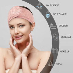 4 Pack Spa Facial Headband Makeup Hair Wrap Adjustable Hair Band Soft Towel Head