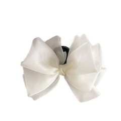 Korean Style Mesh Hair Clip with Bow Detail for Women Bun and Half Up Styles