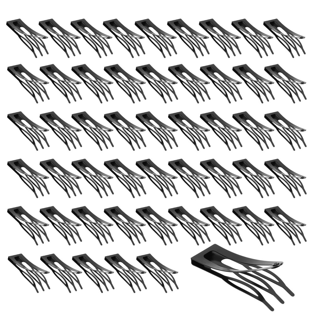 FRAMAD 50PCS Double Grip Hair Clips for Thick 1 Count (Pack of 50), Black