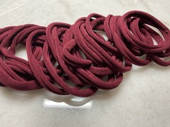 Large Burgundy Nylon hair Tyes Seem less Thick Hair Double Wide