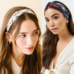 Fashion Women Girls Summer Bohemian Hair Bands Print Headbands Vintage Cross Tur