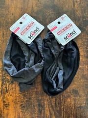 Lot of 2 70369 Scunci Reversible Wide Headwrap Grey/Black NEW