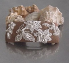 BEADED EMBROIDERED LACE BARRETTE HAIR CLIP, HAIR ACCESSORY, ROSE PINK, Aust