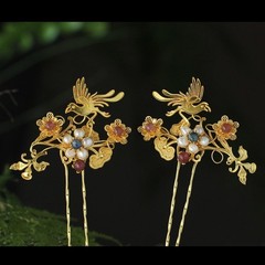 New Gold Plated Hanfu Hairpin Handmade Chinese Hair Accessory