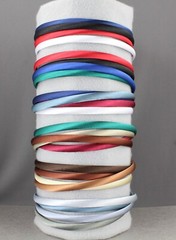 pack of 4 thin skinny satin headband hair band 3/8 wide Red White Blue Black