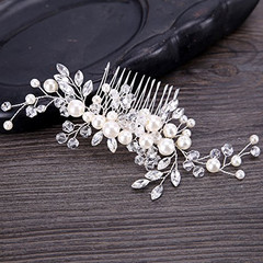 Bridal Flower Side Hair Clips Pearl Bridal Headpiece Wedding Accessories