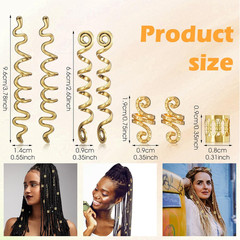 26Pcs Gold Hair Jewelry for Braids, Loc Jewelry for Hair Dreadlocks, Gold Cuf…