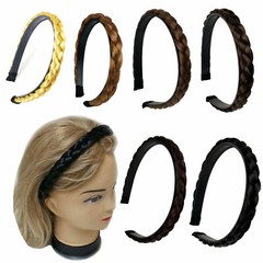 0.5″ Synthetic Hair Headband Braided Plaited Plait Band Hairband Women Girl
