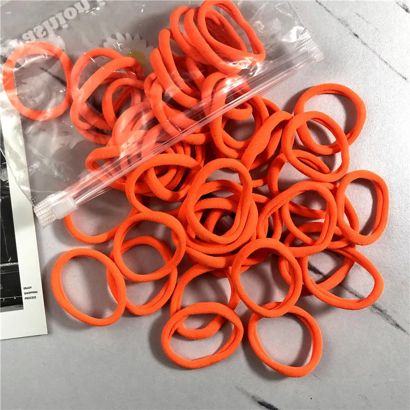 20/50Pcs/Set Hair Bands for Women Girl Basic Hair Rubber Ties Ropes 4Cm Simple E