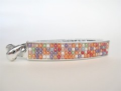Silver acrylic multi-color beads banana hair claw clip