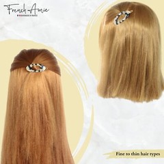 French Amie Oval Small 2 1/4” Celluloid Side Slide In Hair Barrette for Women