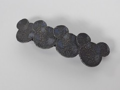 Vintage Disney Floral 4″ Hair Clip Classic Mickey Mouse Ears MADE IN FRANCE
