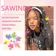 20PCS Colorful Butterfly Hair Jewelry for Braids Loc Dreadlock Accessories
