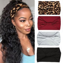 XTREND 4 Packs Wide Headband Fashion Headscarf Bohemian Style Elastic Knotted