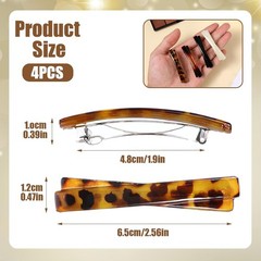 French Barrette Hair Clips for Women 8PCS 2.56 Inch Small Tortoise Shell Hair…