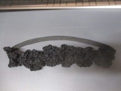 HANDMADE black Crochet Flower Headband Boho Hair Festival OS stretchy
