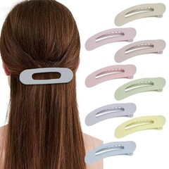 8 PCS Flat Hair Clips for Women French Large Claw Clip Macaron color