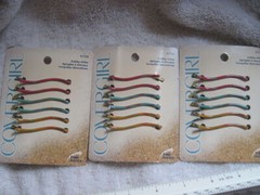Goody Covergirl Epoxy Metal Wavy Bobby Slide Hair Pins Bobbies Pink Yellow Blue