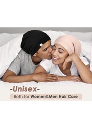 Yanibest Black Cotton And Satin Hair Bonnet Cap Medium