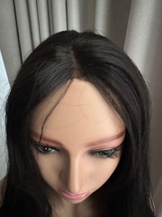 6.3″x6.3″Lace Frontal Water Wave Synthetic Hair Topper for Women Clip in 22″