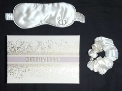 New in Lilac Dior Keepsake Box Cream Silky Eye Night Cover Mask + Hair Scrunchie