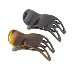 Parcelona French Simply Bear Paw Medium 3” Cellulose Set of 2 Hair Claw Clips