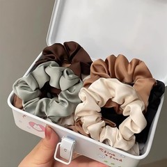 12 Pcs Satin Silk Scrunchies – Soft Hair Ties for Women & Girls, Thick Elasti…