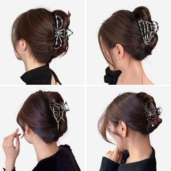 Vigorpace 4 PCS Metal Spider Hair Claw Clips for Women Goth Black