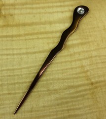 JWL 2 Aluminum 6″ Brown Spiral Hair Sticks Rhinestone Unbreakable Waterproof